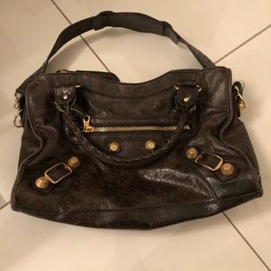 Balenciaga Agneau Giant 21 Gold City Brown Tote